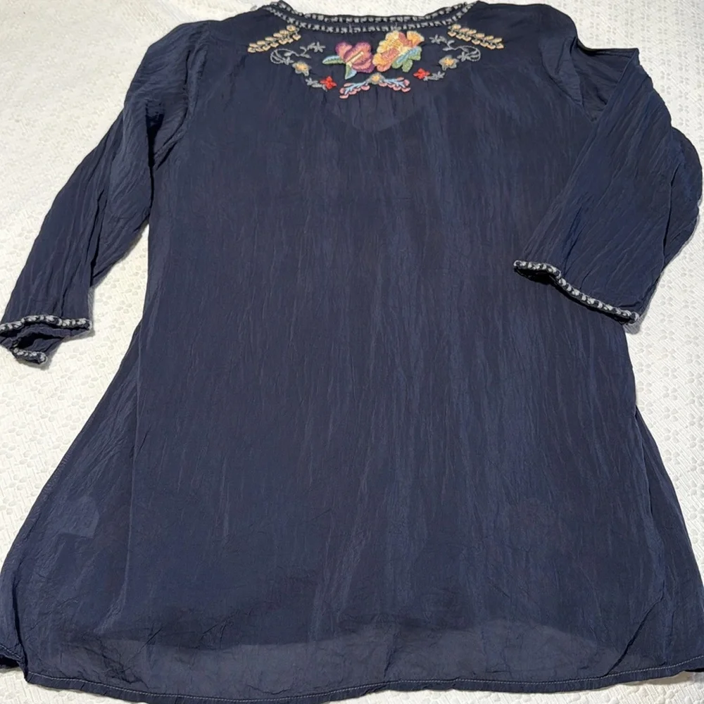 Johnny Was Embroidered Tunic xs silky - Picture 5 of 6